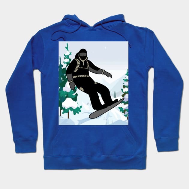 Skier Snow Mountains Extreme Sport Hoodie by flofin